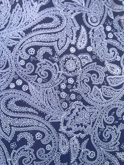 Dark Blue Paisley STRETCH