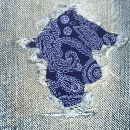 Dark Blue Paisley STRETCH