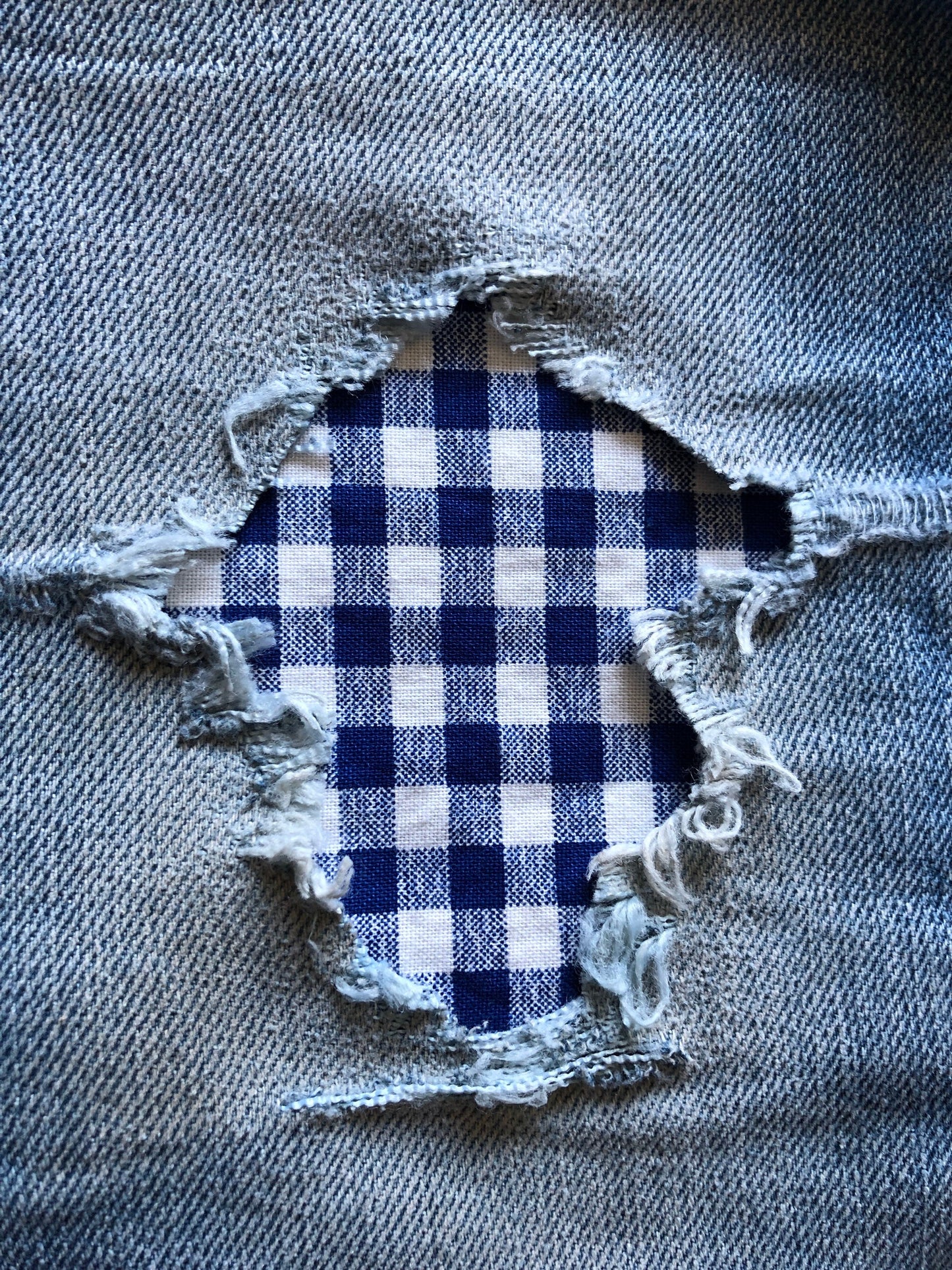 Royal Blue and White Gingham Check