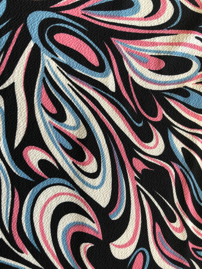 Black, Pink and Blue Swirl STRETCH